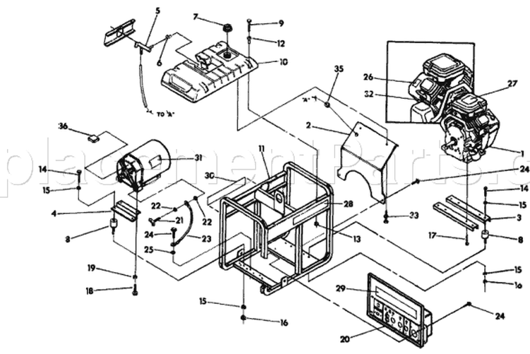 Page D Diagram and Parts List for 9780-0 8,000 XL Briggs and Stratton Generator